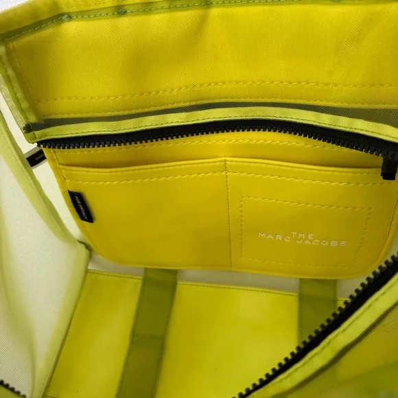 Marc Jacobs Nylon The Mesh Medium Tote Bag Fluo Yellow - Picture 14 of 17